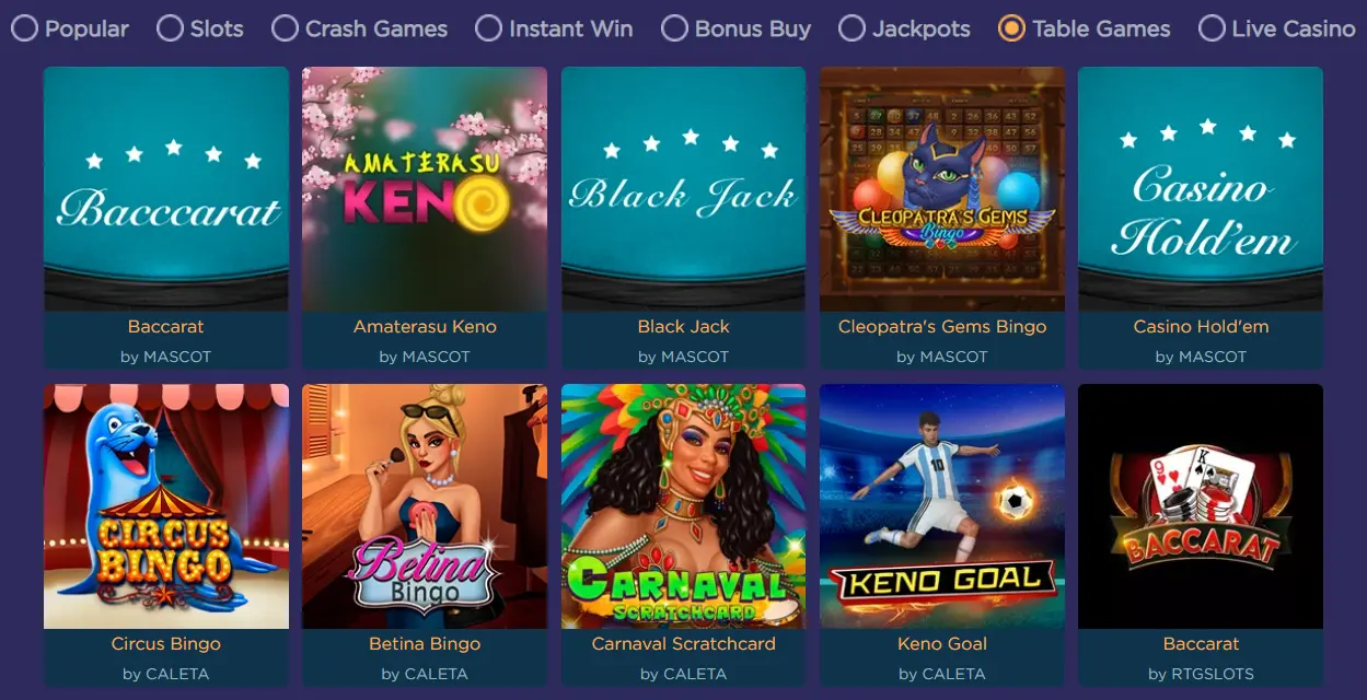 Marvel Casino Table Games